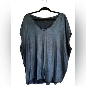 White House Black Market Shimmering Blue Blouse